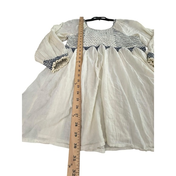 Free People What A Feeling Tunic Top M Ivory Boho Babydoll Hippie Retro #DD13-1 - Picture 4 of 9